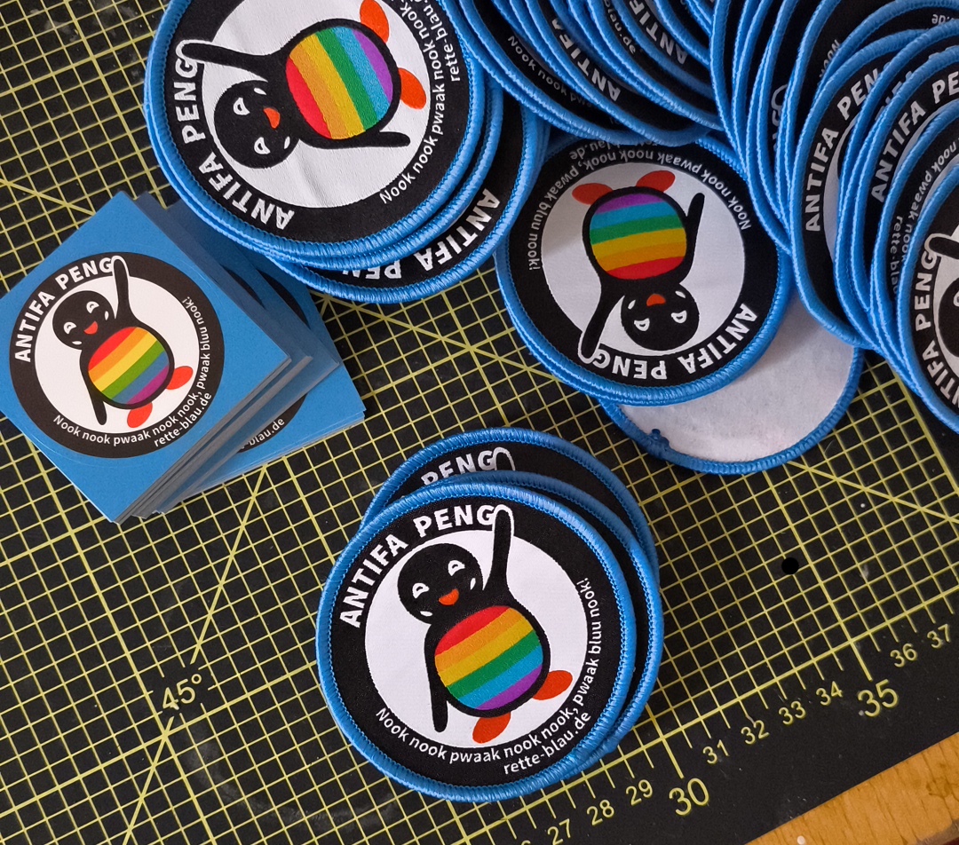 Echte gestickte Antifa Peng Patches und Sticker
